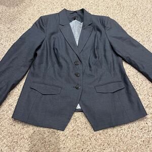 Long Tall Sally Gray Blazer Jacket Sz 14 Preppy Business Casual Career Work